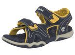 Sandale TIMBERLAND "Adventure Seeker 2 Strap", Mädchen, Gr. 28, blau (navy, gelb), Textil, Schuhe Sandale, mit Klettverschluss