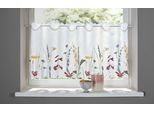 Scheibengardine OTTO HOME "Bille" Gr. 2, bunt, B:120cm H:30cm, Voile, Polyester, Gardinen, transparent, mit einseitiger Stickerei, waschbar, Blumen