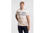 Poloshirt CAMP DAVID, Herren, Gr. M, ecru, Piqué, Material: 100% Baumwolle, bedruckt, regular fit normal, hoch geschlossener Ausschnitt, eingesetzt Bündchen, Shirts, aus Baumwolle