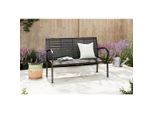 Ambia Garden Gartenbank, Schwarz, Metall, Kunststoff, 2-Sitzer, 125x81x60 cm, Gartenmöbel, Gartenbänke