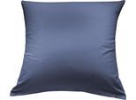 Kissenbezug PRIMERA "Primera Luxus-Satin Kissenbezug", blau (denim), B:80cm L:80cm, Mako-Satin, 100% Baumwolle, Mako-Satin, Kissenbezüge, Kissenbezug, Passend zu unserer Primera Luxus-Satin Bettwäsche