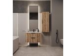Waschtisch WELLTIME "TIBU mit Waschbecken. 2 Schubladen. 2 Breiten (60/80cm) und 4 Farben", eiche, B:81,5cm H:53cm T:47cm, Waschtische, Waschtisch, Badschrank mit Waschbecken, Softclose, Maße B/H/T: 81,5/53/47 cm