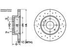ATE Bremsscheibe 24011101761 Gelocht 240mm 11mm für Fiat
