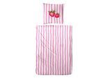 Bettwäsche PRIMERA "Renforce-Bettwäsche Lemon stripes", rosa (pink), B/L: 135cm x 200cm, 1 Stk., 1 Stk., Renforcé, B/L: 80cm x 80cm, 2, Renforcé, Obermaterial: 100% Baumwolle, Bettwäsche, Bettwäsche