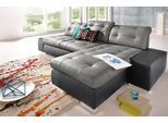 Ecksofa SIT & MORE "Palomino L-Form", schwarz (schwarz, steingrau), B:284cm H:84cm T:109cm, Kunstleder SOFTLUX/Struktur (100% Polyester);Kunstleder SOFTLUX/Feinstruktur (100% Polyester);Kunstleder SOFTLUX/ NaturLEDER (echtes Rindsleder), Sofas, Ecksofa, wahlweise XL oder XXL und mit Bettfunktion