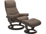 Relaxsessel STRESSLESS "View", braun (mole batick), B:82cm H:108cm T:81cm, Leder BATICK: BATICK ist ein leicht korrigiertes, durchgefärbtes und genarbtes Möbelleder, bei dem die meisten Unebenheiten und Spuren in der Regel entfernt wurden.;Leder PALOMA: PALOMA ist ein durchgefärbtes Semianilin-Möbelleder mit natürlicher Narbung.;ROHLEDER Stoff Q2 FARON: Ein fester zuverlässiger Bouclé mit einem st