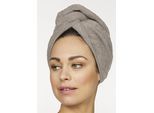 Turban-Handtuch OTTO HOME "Juna, als Set und Serie erhältlich, 2 Turbanhandtücher 24x61cm", grau (taupe), B:24cm L:61cm, Walkfrottee, Obermaterial: 100% Baumwolle, Handtücher, Turban-Handtuch, 100% Baumwolle, Turban, Uni-Farben, weich, Topseller