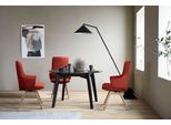 Polsterstuhl STRESSLESS "Laurel", rot (rot dinamica, eiche natur), B:58cm H:105cm T:60cm, Microfaser DINAMICA (88% Polyester, 12% Polyurethan), Stühle, Polsterstuhl, High Back mit Armlehne, Größe L, mit schräggestellten Beinen in Eiche