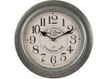 Wanduhr AMBIENTE HAUS "Wanduhr aus metall 30cm silber", weiß, B:30cm H:30cm T:5cm, Wanduhren, Wanduhr