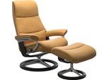 Relaxsessel STRESSLESS "View", gelb (honey paloma), B:82cm H:109cm T:81cm, Leder BATICK: BATICK ist ein leicht korrigiertes, durchgefärbtes und genarbtes Möbelleder, bei dem die meisten Unebenheiten und Spuren in der Regel entfernt wurden.;Leder PALOMA: PALOMA ist ein durchgefärbtes Semianilin-Möbelleder mit natürlicher Narbung.;ROHLEDER Stoff Q2 FARON: Ein fester zuverlässiger Bouclé mit einem st
