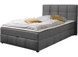 Boxbett HOME AFFAIRE "Niemes inkl. Bettkasten und Topper, auch in Überlänge erhältlich", anthrazit, B:132cm L:210cm, Komplettbetten, Boxbett, Boxbett mit Bettkasten, inkl. Topper
