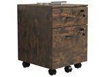 Container VCM "Rollcontainer Hängeregistratur Schubladen Baula M", braun (eiche vintage), B:40cm T:44cm, Obermaterial: 100% Holz Wood., Schränke, Container