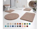 Badematte KLEINE WOLKE "RELAX" Gr. 14, grau (taupe), H:30mm, Polyacryl, Badematten, Badematte, Badteppich, Uni Farben, rechteckig, rund & als Set erhältlich