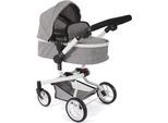 Kombi-Puppenwagen CHIC2000 "Yolo, Melange Grau", grau (melange grau), Puppenwagen, KinderB:71cm H:81cm T:71cm, Kunststoff, Polyester, Stahl, Kombi-Puppenwagen, mit schwenkbaren Vorderrädern, B:71cm H:81cm T:71cm