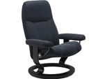 Relaxsessel STRESSLESS "Consul", blau (shadow blau paloma), B:85cm H:100cm T:77cm, Leder BATICK: BATICK ist ein leicht korrigiertes, durchgefärbtes und genarbtes Möbelleder, bei dem die meisten Unebenheiten und Spuren in der Regel entfernt wurden.;Leder PALOMA: PALOMA ist ein durchgefärbtes Semianilin-Möbelleder mit natürlicher Narbung.;ROHLEDER Stoff Q2 FARON: Ein fester zuverlässiger Bouclé mit