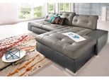 Ecksofa SIT & MORE "Palomino L-Form", grau (fango, delfin), B:284cm H:84cm T:109cm, Kunstleder SOFTLUX/Struktur (100% Polyester);Kunstleder SOFTLUX/Feinstruktur (100% Polyester);Kunstleder SOFTLUX/ NaturLEDER (echtes Rindsleder), Sofas, Ecksofa, wahlweise XL oder XXL und mit Bettfunktion