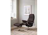 Relaxsessel STRESSLESS "Sunrise", braun (chocolate paloma), B:92cm H:105cm T:80cm, Leder PALOMA: PALOMA ist ein durchgefärbtes Semianilin-Möbelleder mit natürlicher Narbung., Sessel, Relaxsessel, mit Cross Base, Größe S, M & L, Holzakzent Schwarz