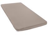 Spannbettlaken OTTO HOME "Topper Basic, in Gr. 90x200, 140x200 oder 180x200 cm", grau (taupe), B:140cm L:200cm, Baumwoll-Jersey, Obermaterial: 100% Baumwolle, Bettlaken, Spannbettlaken, Baumwolle, Matratzen bis 8 cm Höhe, Bettlaken, Spannbetttuch, Laken