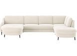 Wohnlandschaft SIT & MORE "Soul U-Form", beige (elfenbein), B:372cm H:90cm T:239cm, 100% Polyester, Sofas, Wohnlandschaft, wahlweise mit Bett und Bettkasten
