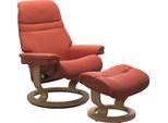 Relaxsessel STRESSLESS "Sunrise", braun (henna), B:79cm H:103cm T:73cm, Sessel, Relaxsessel, mit Classic Base, Größe M, Gestell Eiche