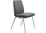 Polsterstuhl STRESSLESS "Laurel", grau (dunkelgrau dinamica, chrom glänzend), B:57cm H:92cm T:59cm, Microfaser DINAMICA (88% Polyester, 12% Polyurethan), Stühle, Polsterstuhl, Low Back, Größe L, mit Beinen aus Stahl in Chrom glänzend