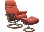 Relaxsessel STRESSLESS "Sunrise", braun (henna), B:92cm H:105cm T:80cm, Sessel, Relaxsessel, mit Signature Base, Größe L, Gestell Eiche, in 2 Lederqualitäten lieferbar