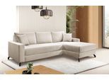 Ecksofa EXXPO - SOFA FASHION "Quattro schlicht & zeitlos, bequem, L-Form, B/T: 247/162 cm", beige, B:247cm H:85cm T:162cm, Sofas, Ecksofa, mit Bettfunktion & Bettkasten. Bezug komplett Webvelours
