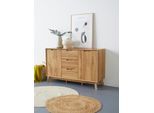 Sideboard OTTO HOME "Pandrup", braun (eiche), B:120cm H:75cm T:40cm, Dekorfolie, Hartfaserplatte, MDF, Sideboards, Sideboard