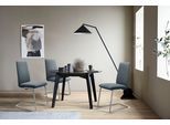 Polsterstuhl STRESSLESS "Laurel", blau (atlantic blau batick, chrom glänzend), B:53cm H:92cm T:59cm, Leder BATICK: BATICK ist ein leicht korrigiertes, durchgefärbtes und genarbtes Möbelleder, bei dem die meisten Unebenheiten und Spuren in der Regel entfernt wurden., Stühle, Polsterstuhl, Low Back, Größe L, mit Beinen aus Stahl in Chrom glänzend