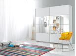 Schwebetürenschrank HOME AFFAIRE "Beta Schiebetürenschrank Kleiderschrank Wäscheschrank", weiß, B:200cm H:210cm T:61cm, FSC-zertifizierter Holzwerkstoff, Schränke, Schwebetürenschrank, mit Spiegel, INKLUSIVE kompletter Innenausstattung, Metallgriffe