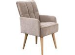 Armlehnstuhl EXXPO - SOFA FASHION "Latte", beige, B:58cm H:94cm T:69cm, Stühle, Armlehnstuhl