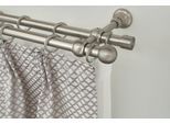 Gardinenstange GARESA "ANDREA", silber (mattnickelfarben), L:470cm Ø:20mm, Metall, Gardinenstangen, Gardinenstange, Vorhanggarnitur, verlängerbar, Endknopf Kugel kurz, mit Ringen