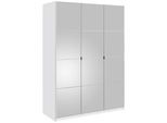 Kleiderschrank PRIESS "Malaga", weiß, B:139cm H:193cm T:54cm, Holzwerkstoff, Schränke, Kleiderschrank, mit Spiegelfront