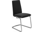 Polsterstuhl STRESSLESS "Laurel", schwarz (schwarz paloma, chrom glänzend), B:53cm H:92cm T:59cm, Leder PALOMA: PALOMA ist ein durchgefärbtes Semianilin-Möbelleder mit natürlicher Narbung., Stühle, Polsterstuhl, Low Back, Größe M, mit Beinen aus Stahl in Chrom glänzend