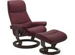Relaxsessel STRESSLESS "View", rot (bordeaux batick), B:78cm H:105cm T:78cm, Leder BATICK: BATICK ist ein leicht korrigiertes, durchgefärbtes und genarbtes Möbelleder, bei dem die meisten Unebenheiten und Spuren in der Regel entfernt wurden.;Leder PALOMA: PALOMA ist ein durchgefärbtes Semianilin-Möbelleder mit natürlicher Narbung.;ROHLEDER Stoff Q2 FARON: Ein fester zuverlässiger Bouclé mit einem