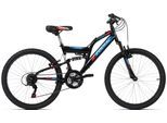 Jugendfahrrad KS CYCLING "Zodiac" Gr. 38, schwarz (schwarz, rot, schwarz), Fahrräder, Kinder, 38cm, 24 Zoll (60,96cm), Jugendfahrrad, für Herren, Kettenschaltung