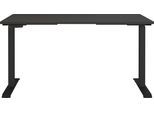Schreibtisch GERMANIA "Mailand, elektrisch höhenverstellbar", grau (graphit, schwarz, graphit), B:140cm H:91cm T:80cm, Tische, Schreibtisch, in Breitenvariante 120-180 cm, Made in Germany