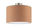 OTTO HOME Deckenleuchte "Stellan", braun (braun, silberfarben), 1, Ø 40cm H: 32cm, 1 Stk., Leuchten, Deckenlampe mit Stoff - Schirm, Ø 40 cm, Höhe 32 cm, Deckenleuchte