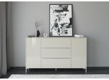 Sideboard "Reno", beige (kaschmir matt lack, glas kaschmir glanz), B:182cm H:108cm T:42cm, Glas, Holzwerkstoff, SET ONE BY MUSTERRING, Sideboards, Sideboard, Mit Winkelfuß in diversen Farben, 108 cm Höhe & Farbauswahl
