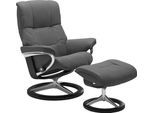 Relaxsessel STRESSLESS "Mayfair", grau (grau batick), B:92cm H:103cm T:79cm, Leder BATICK: BATICK ist ein leicht korrigiertes, durchgefärbtes und genarbtes Möbelleder, bei dem die meisten Unebenheiten und Spuren in der Regel entfernt wurden.;Leder PALOMA: PALOMA ist ein durchgefärbtes Semianilin-Möbelleder mit natürlicher Narbung.;ROHLEDER Stoff Q2 FARON: Ein fester zuverlässiger Bouclé mit einem