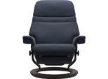 Relaxsessel STRESSLESS "Sunrise", blau (oxford blau paloma), B:79cm H:103cm T:78cm, Leder BATICK: BATICK ist ein leicht korrigiertes, durchgefärbtes und genarbtes Möbelleder, bei dem die meisten Unebenheiten und Spuren in der Regel entfernt wurden.;Leder PALOMA: PALOMA ist ein durchgefärbtes Semianilin-Möbelleder mit natürlicher Narbung.;ROHLEDER Stoff Q2 FARON: Ein fester zuverlässiger Bouclé mit