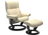 Relaxsessel STRESSLESS "Mayfair", beige (vanilla paloma), B:79cm H:101cm T:73cm, Leder BATICK: BATICK ist ein leicht korrigiertes, durchgefärbtes und genarbtes Möbelleder, bei dem die meisten Unebenheiten und Spuren in der Regel entfernt wurden.;Leder PALOMA: PALOMA ist ein durchgefärbtes Semianilin-Möbelleder mit natürlicher Narbung.;ROHLEDER Stoff Q2 FARON: Ein fester zuverlässiger Bouclé mit ei