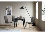 Polsterstuhl STRESSLESS "Laurel", grau (rock paloma, chrom matt), B:53cm H:92cm T:59cm, Leder PALOMA: PALOMA ist ein durchgefärbtes Semianilin-Möbelleder mit natürlicher Narbung., Stühle, Polsterstuhl, Low Back, Größe L, mit Beinen aus Stahl in Chrom matt