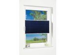 Plissee K-HOME "Klemmfix Pisa", blau (dunkelblau), B:65cm H:130cm, Obermaterial: 100% Polyester, Plissees, Plissee, Crushed-Optik