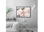Bild QUEENCE "Lotta", rosa (farbe rahmen: schwarz, farbe bild(er): rosa), B:60cm H:50cm, Acrylglas, Holz, Papier, Bilder, Bild, gerahmt, Rosen