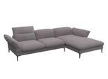 Ecksofa FLEXLUX "Salino, Funktionssofa mit Recamiere, Relaxsofa, Ecksofa", braun (latte), B:307cm H:88cm T:182cm, 100% Polyester, Sofas, Ecksofa, Sofa mit Arm- und Kopfteil-Verstellungen, Kaltschaum & Stahl-Wellen