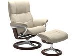 Relaxsessel STRESSLESS "Mayfair", beige (cream batick), B:92cm H:103cm T:79cm, Leder BATICK: BATICK ist ein leicht korrigiertes, durchgefärbtes und genarbtes Möbelleder, bei dem die meisten Unebenheiten und Spuren in der Regel entfernt wurden.;Leder PALOMA: PALOMA ist ein durchgefärbtes Semianilin-Möbelleder mit natürlicher Narbung.;ROHLEDER Stoff Q2 FARON: Ein fester zuverlässiger Bouclé mit eine