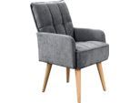 Armlehnstuhl EXXPO - SOFA FASHION "Latte", antrazith, B:58cm H:94cm T:69cm, Stühle, Armlehnstuhl