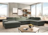 Wohnlandschaft SIT & MORE "Valantine U-Form, B: 349 cm", braun (schlamm), B:349cm H:73cm T:226cm, 100% Polyester, Sofas, Wohnlandschaft, mit Arm- & Kopfteilverstellung, optional mit Bettfunktion