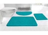 Badematte OTTO HOME "Regona, Badteppich, Badvorleger, Badezimmer Teppich" Gr. 4, blau (petrol), H:15mm, Polyester, Badematten, Badematte, Uni Farben, besonders weich, als rechteckig und halbrund erhältlich